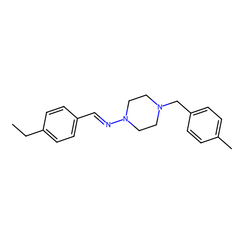 N-[(E)-(4-ethylphenyl)methylidene]-4-(4-methylbenzyl)-1-piperazinamine structure