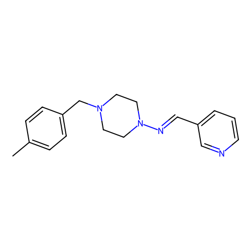4-(4-methylbenzyl)-N-[(E)-pyridin-3-ylmethylidene]piperazin-1-amine structure