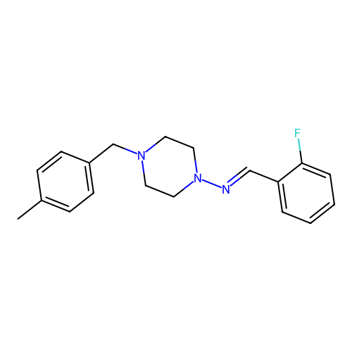 N-(2-Fluorobenzylidene)-4-(4-methylbenzyl)-1-piperazinamine structure