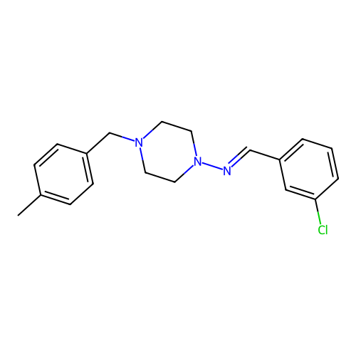 N-(3-Chlorobenzylidene)-4-(4-methylbenzyl)-1-piperazinamine structure