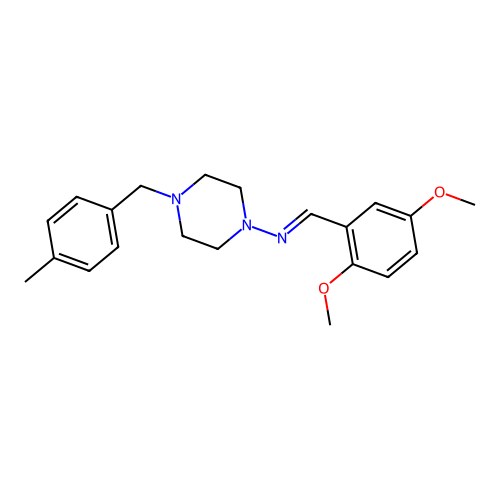 N-(2,5-Dimethoxybenzylidene)-4-(4-methylbenzyl)-1-piperazinamine structure