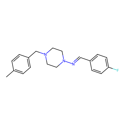 N-[(E)-(4-fluorophenyl)methylidene]-4-(4-methylbenzyl)-1-piperazinamine structure