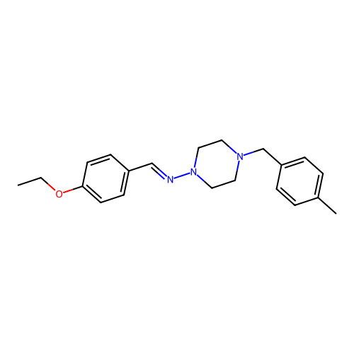 N-[(E)-(4-ethoxyphenyl)methylidene]-4-(4-methylbenzyl)-1-piperazinamine structure