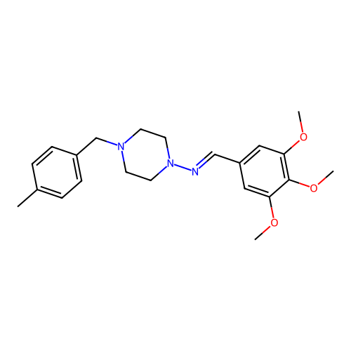 4-(4-methylbenzyl)-N-[(E)-(3,4,5-trimethoxyphenyl)methylidene]-1-piperazinamine structure