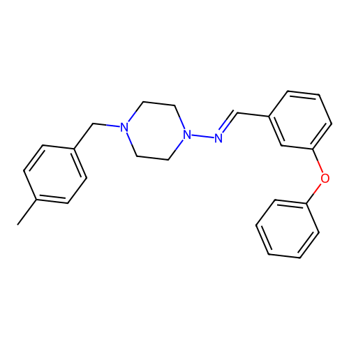 4-(4-methylbenzyl)-N-[(E)-(3-phenoxyphenyl)methylidene]-1-piperazinamine structure