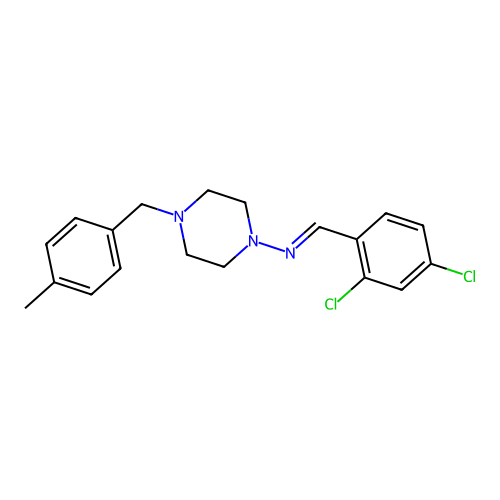 N-[(E)-(2,4-dichlorophenyl)methylidene]-4-(4-methylbenzyl)-1-piperazinamine structure