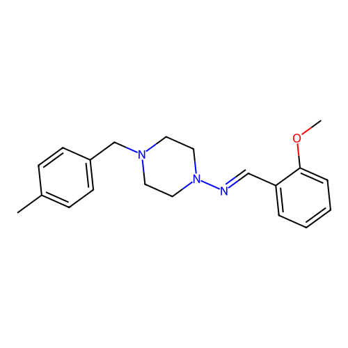 N-[(E)-(2-methoxyphenyl)methylidene]-4-(4-methylbenzyl)-1-piperazinamine structure