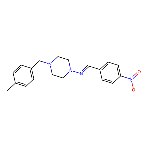 4-(4-methylbenzyl)-N-[(E)-(4-nitrophenyl)methylidene]-1-piperazinamine structure