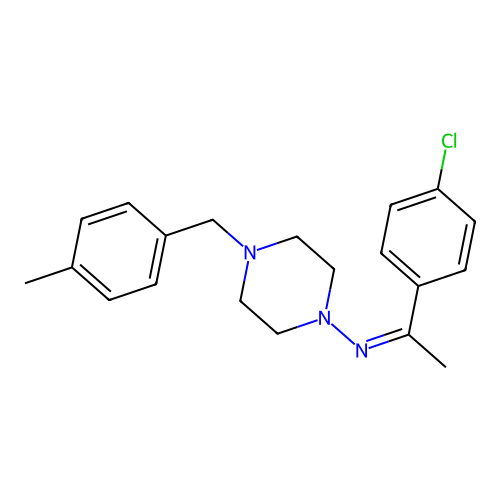N-[(1Z)-1-(4-chlorophenyl)ethylidene]-4-(4-methylbenzyl)piperazin-1-amine structure