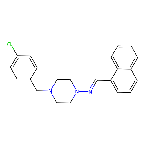 4-(4-chlorobenzyl)-N-[(E)-1-naphthylmethylidene]-1-piperazinamine structure