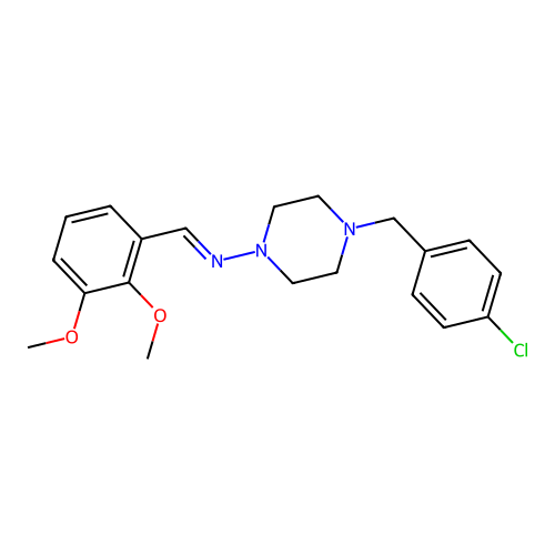 4-(4-chlorobenzyl)-N-[(E)-(2,3-dimethoxyphenyl)methylidene]-1-piperazinamine structure