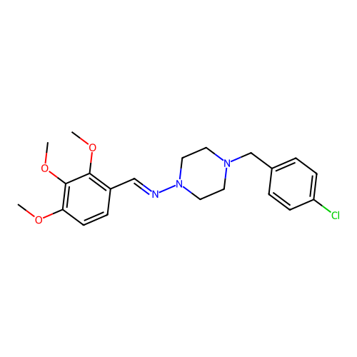 N-(4-(4-Chlorobenzyl)-1-piperazinyl)-N-(2,3,4-trimethoxybenzylidene)amine structure