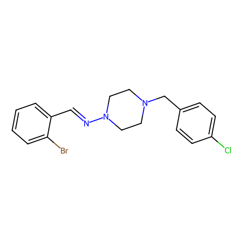 N-(2-Bromobenzylidene)-4-(4-chlorobenzyl)-1-piperazinamine structure