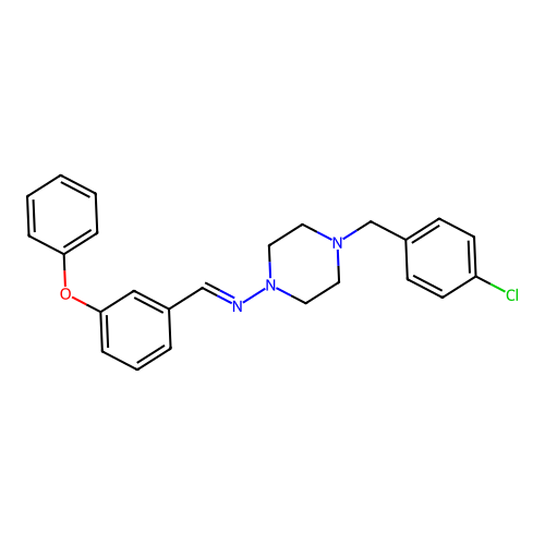 4-(4-Chlorobenzyl)-N-(3-phenoxybenzylidene)-1-piperazinamine structure