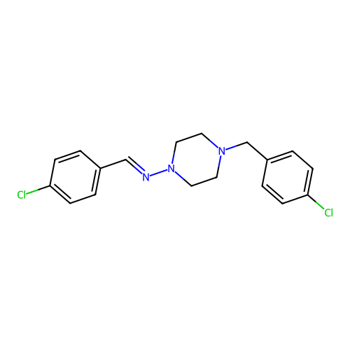 4-(4-Chlorobenzyl)-N-(4-chlorobenzylidene)-1-piperazinamine structure
