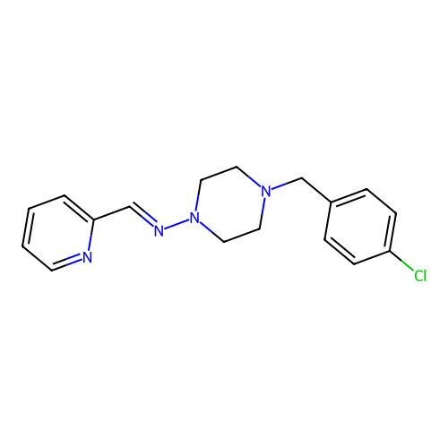 4-(4-Chlorobenzyl)-N-(2-pyridinylmethylene)-1-piperazinamine structure