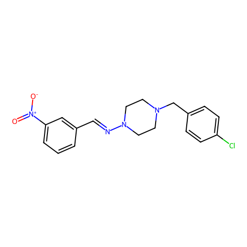4-(4-Chlorobenzyl)-N-(3-nitrobenzylidene)-1-piperazinamine structure