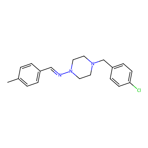 4-(4-Chlorobenzyl)-N-(4-methylbenzylidene)-1-piperazinamine structure