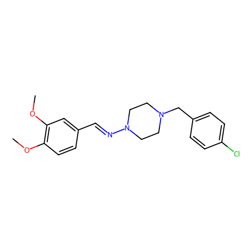 N-(4-(4-Chlorobenzyl)-1-piperazinyl)-N-(3,4-dimethoxybenzylidene)amine structure