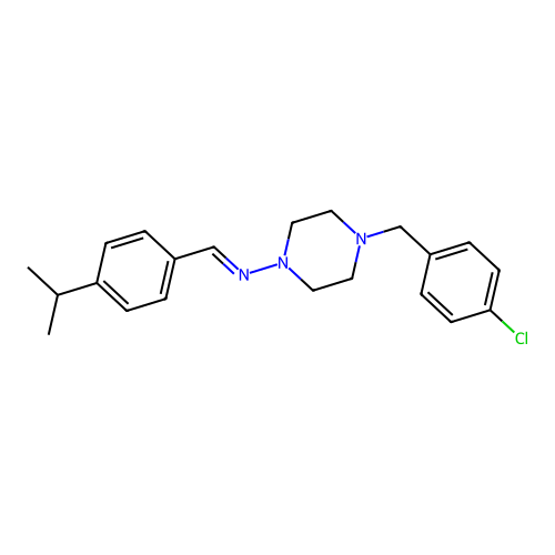 4-(4-Chlorobenzyl)-N-(4-isopropylbenzylidene)-1-piperazinamine structure