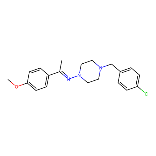 4-(4-Chlorobenzyl)-N-(1-(4-methoxyphenyl)ethylidene)-1-piperazinamine structure