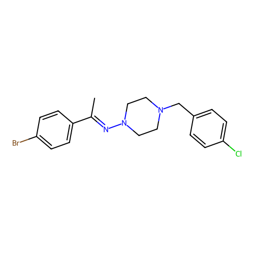 N-(1-(4-Bromophenyl)ethylidene)-4-(4-chlorobenzyl)-1-piperazinamine structure