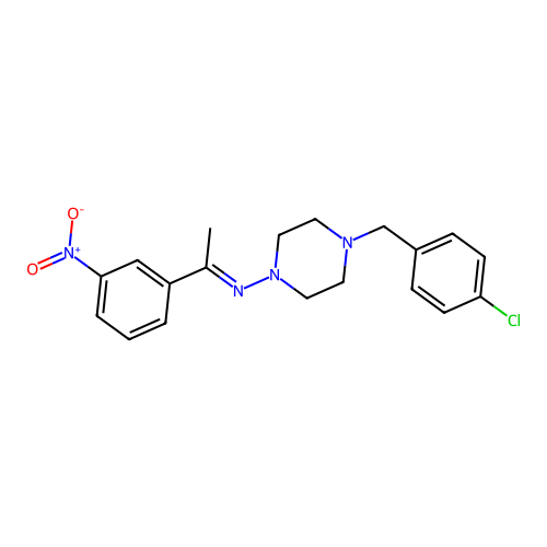 N-(4-(4-Chlorobenzyl)-1-piperazinyl)-N-(1-(3-nitrophenyl)ethylidene)amine structure