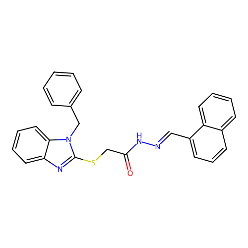 2-[(1-benzyl-1H-benzimidazol-2-yl)sulfanyl]-N'-[(E)-naphthalen-1-ylmethylidene]acetohydrazide structure