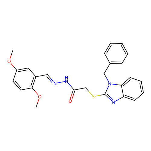 2-[(1-benzyl-1H-benzimidazol-2-yl)sulfanyl]-N'-[(E)-(2,5-dimethoxyphenyl)methylidene]acetohydrazide structure