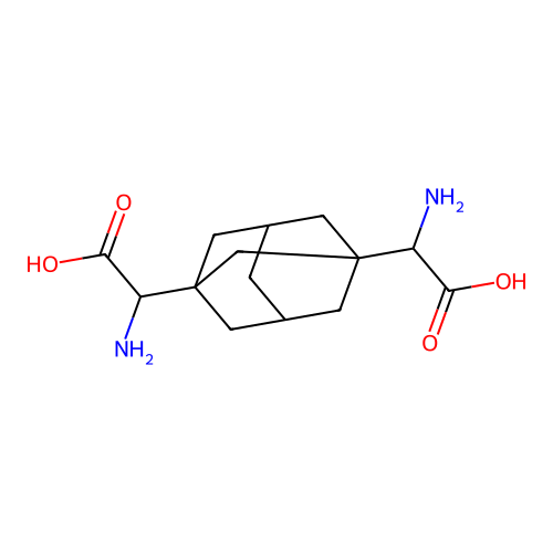 2,2'-((1s,3s,5r,7r)-Adamantane-1,3-diyl)bis(2-aminoacetic acid) structure