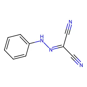 Carbonyl cyanide phenylhydrazone structure