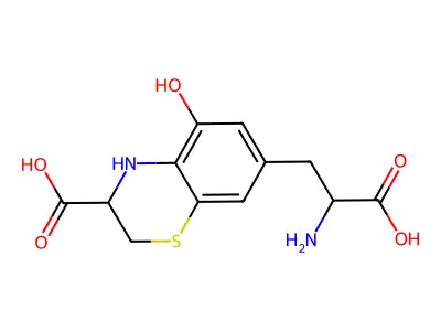 7-(3-carboxy-5-hydroxy-3,4-dihydro-2H-1,4-benzothiazinyl)alanine structure