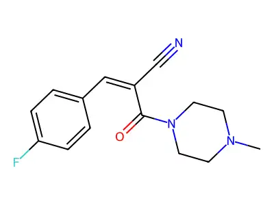 3-(4-Fluorophenyl)-2-(4-methylpiperazine-1-carbonyl)prop-2-enenitrile structure