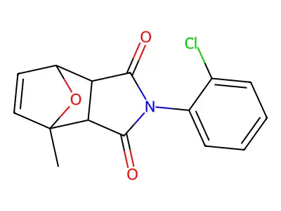 2-(2-chlorophenyl)-4-methyl-3a,4,7,7a-tetrahydro-1H-4,7-epoxyisoindole-1,3-dione structure