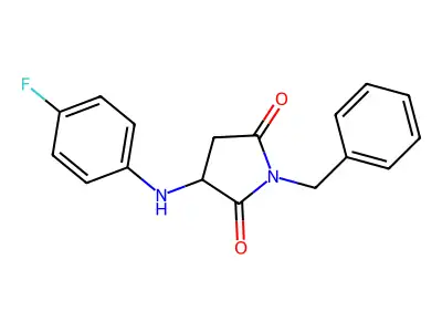 1-Benzyl-3-[(4-fluorophenyl)amino]pyrrolidine-2,5-dione structure