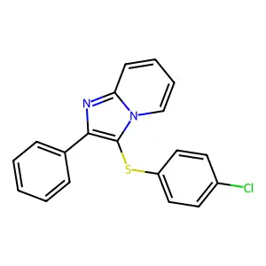 4-Chlorophenyl 2-phenylimidazo[1,2-a]pyridin-3-yl sulfide structure