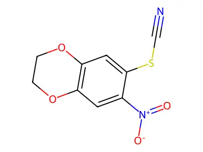 2,3-Dihydro-7-nitro-1,4-benzodioxin-6-yl thiocyanate structure