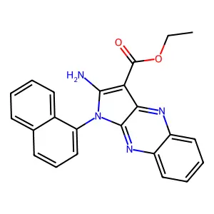 ethyl 2-amino-1-(1-naphthyl)-1H-pyrrolo[2,3-b]quinoxaline-3-carboxylate structure
