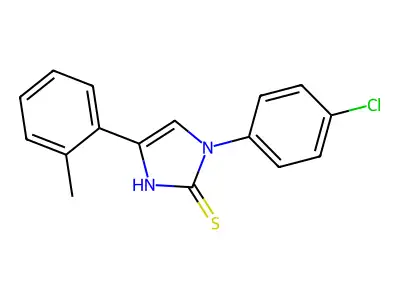 3-(4-chlorophenyl)-5-(2-methylphenyl)-1H-imidazole-2-thione structure