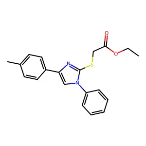 Ethyl 2-[4-(4-methylphenyl)-1-phenylimidazol-2-yl]sulfanylacetate structure