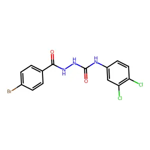 2-(4-bromobenzoyl)-N-(3,4-dichlorophenyl)hydrazinecarboxamide structure