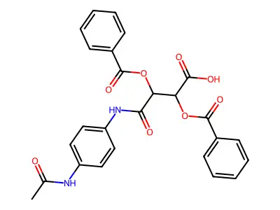 3-{N-[4-(acetylamino)phenyl]carbamoyl}-2,3-diphenylcarbonyloxypropanoic acid structure