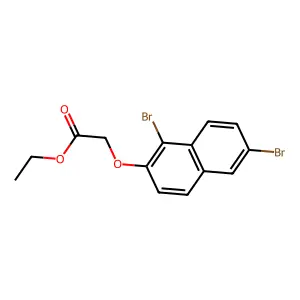 (1,6-Dibromo-naphthalen-2-yloxy)-acetic acid ethyl ester structure