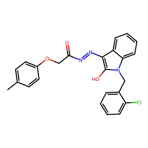 2-(4-Methylphenoxy)acetic acid 2-[1-[(2-chlorophenyl)methyl]-1,2-dihydro-2-oxo-3H-indol-3-ylidene]hydrazide structure