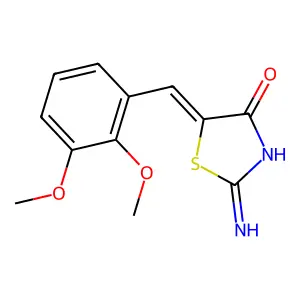 (Z)-5-(2,3-dimethoxybenzylidene)-2-iminothiazolidin-4-one structure