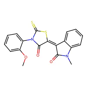 1,3-Dihydro-3-[3-(2-methoxyphenyl)-4-oxo-2-thioxo-5-thiazolidinylidene]-1-methyl-2H-indol-2-one structure