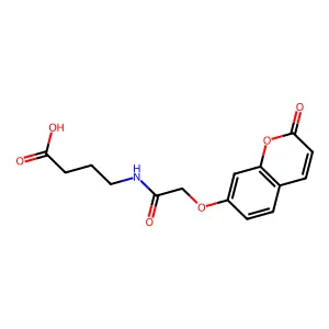4-({[(2-oxo-2H-chromen-7-yl)oxy]acetyl}amino)butanoic acid structure