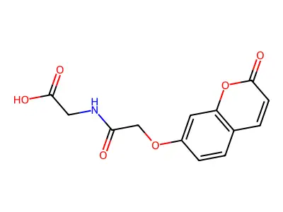 N-{[(2-oxo-2H-chromen-7-yl)oxy]acetyl}glycine structure