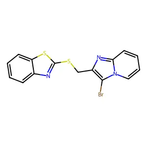 2-(((3-Bromoimidazo[1,2-a]pyridin-2-yl)methyl)thio)benzo[d]thiazole structure