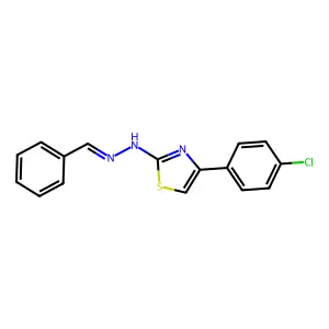 Benzaldehyde 2-[4-(4-chlorophenyl)-2-thiazolyl]hydrazone structure